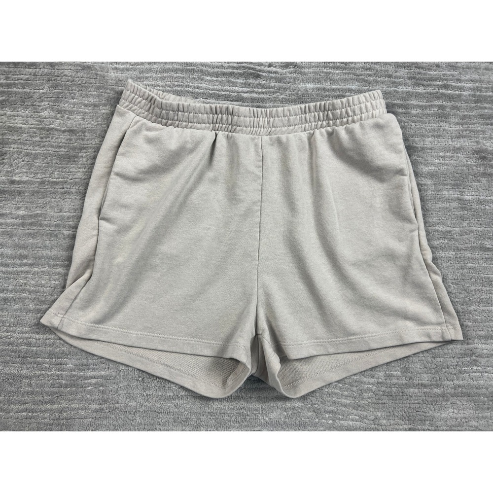 H&M Divided Sweat Shorts Women Medium Beige Basic Elastic Waist French Terry